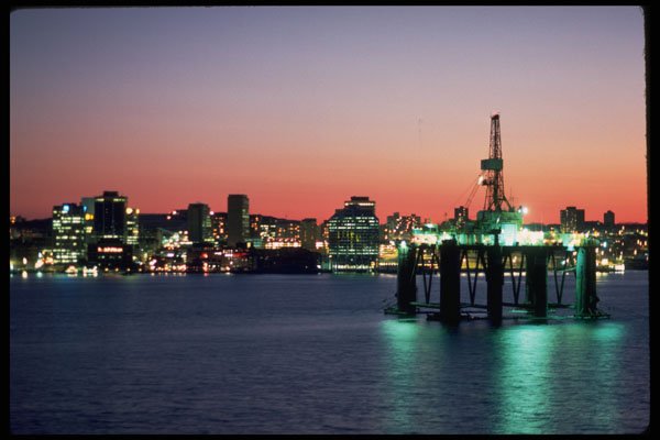 345069 Sunset Off Newly Built Oil Rig, Halifax, Canada A4 Photo Print