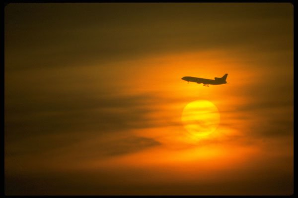 345094 Passenger Jet Departing From Toronto At Sunset, Canada A4 Photo Print