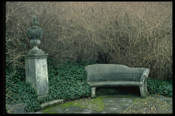346016 Stone Bench And Urn Dumbarton Oaks, U.S.A. A4 Photo Print