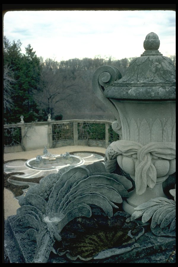 346022 Urn And Pebble Garden Dumbarton Oaks, U.S.A. A4 Photo Print