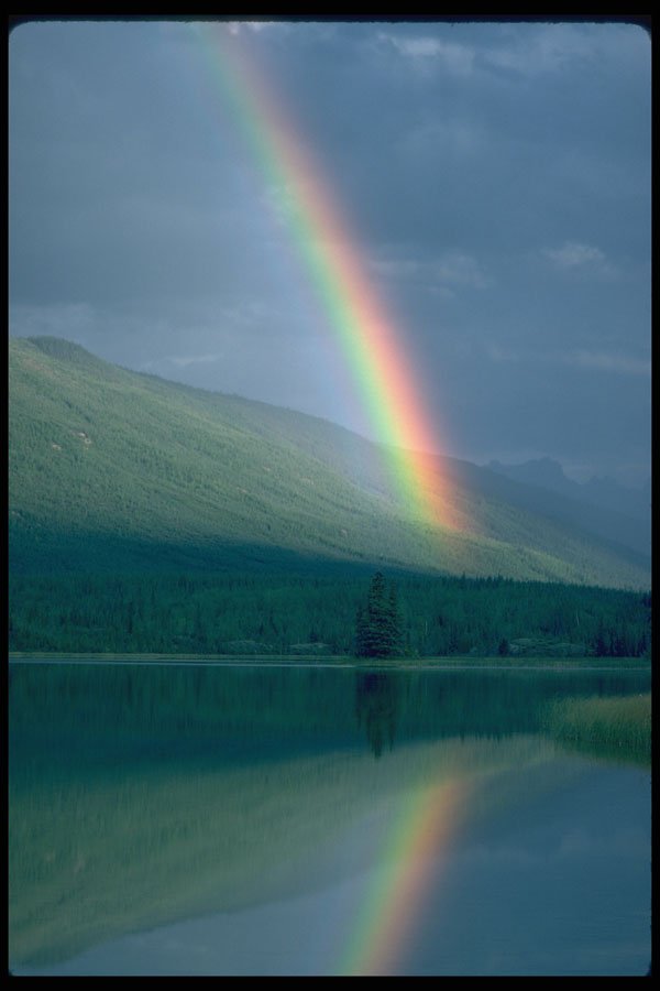 347080 Rainbow At Rabbitkettle Lake, NWT, Canada A4 Photo Print