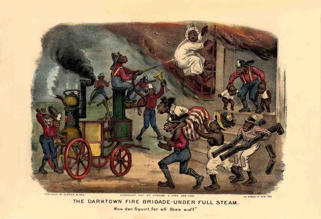 35 Fire Fighting Darktown 1800s No 2b Vintage A4 Photo Print