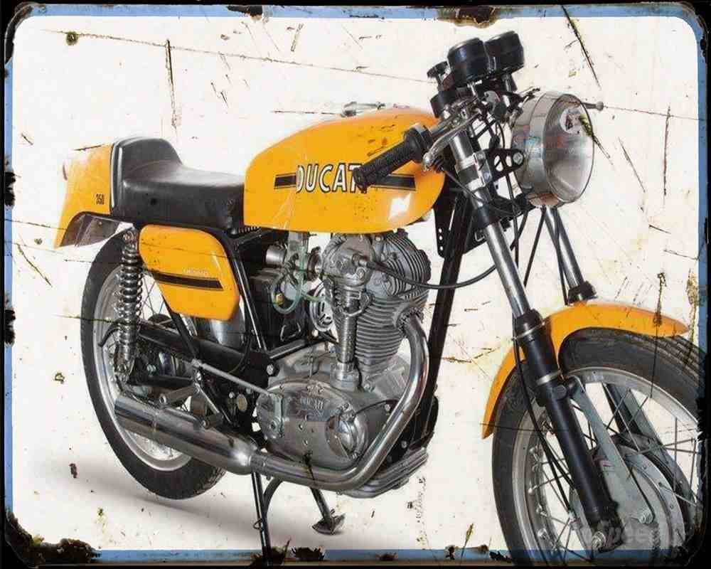 350 Desmo 70 1 A4 Photo Print Motorbike Vintage Aged