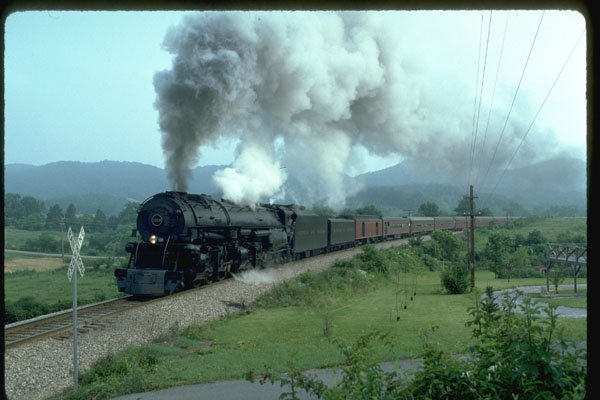 351030 N&W 2 6 6 4 Articulated 1218 With Passenger Train A4 Photo Print