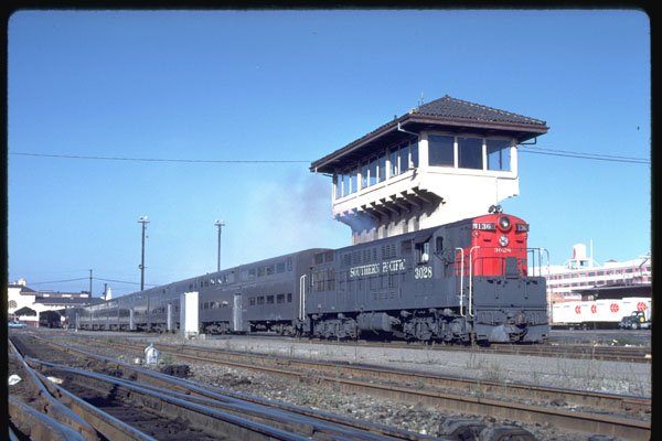 351040 SP Fairbanks morse Trainmaster 3028 With Commuter Train A4 Photo Print
