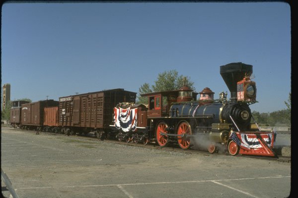 351050 V&T 4 4 0 12 With Old Freight Cars A4 Photo Print