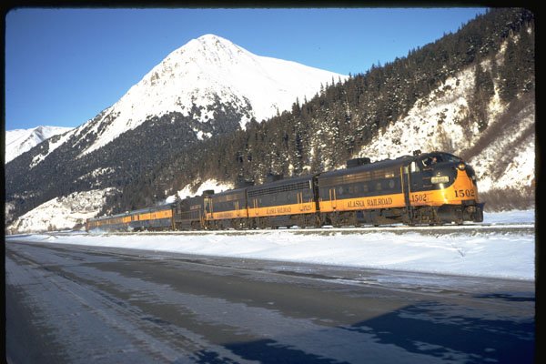 351083 Alaska RR F 7 1502 With Train Seward Special 1972 A4 Photo Print