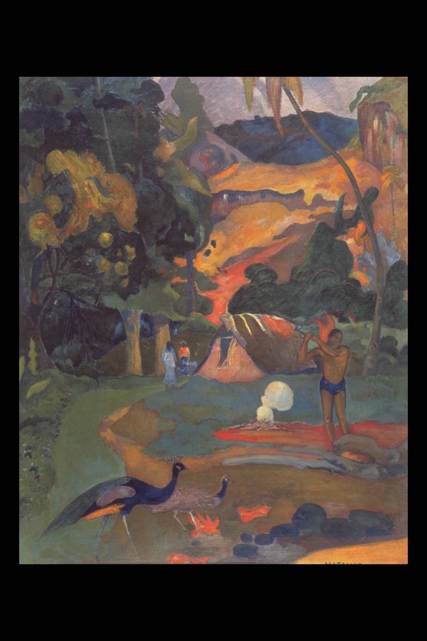357020 Landscape With Peacocks , Paul Gauguin A4 Photo Print