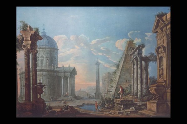 357022 Roman Temple , Bellotto D. Canaletto A4 Photo Print