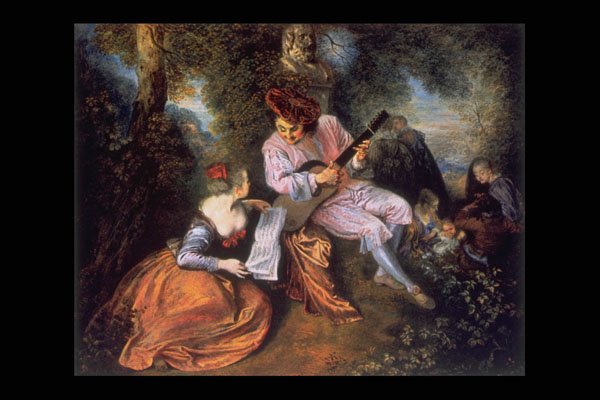 357045 La Gamme D'Amour , Antoine Watteau A4 Photo Print