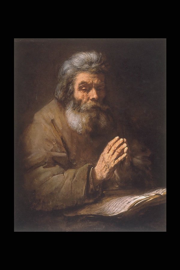 357090 Old Man Praying , Rembrandt A4 Photo Print