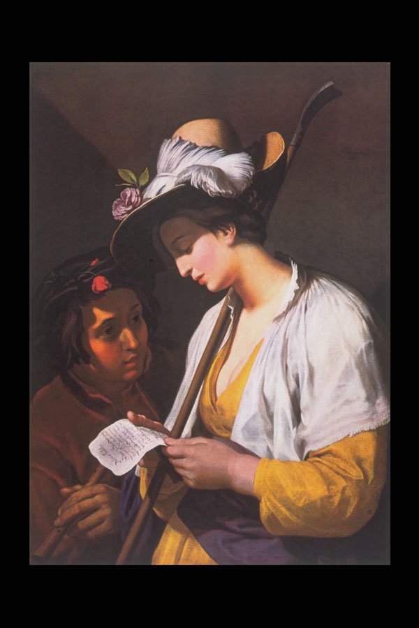 358014 The Shepherdess Reading A Sonnet , Abraham Bloemaert A4 Photo Print