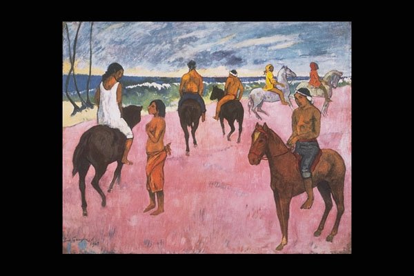 358060 Riders On The Beach , Paul Gauguin A4 Photo Print