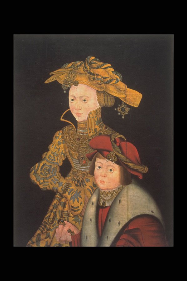 358061 Lady In A Golden Robe With... , Lucas The Elder Cranach A4 Photo Print