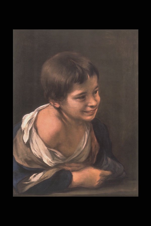358069 Country Boy Leaning Against A Threshold , B. E. Murillo A4 Photo Print