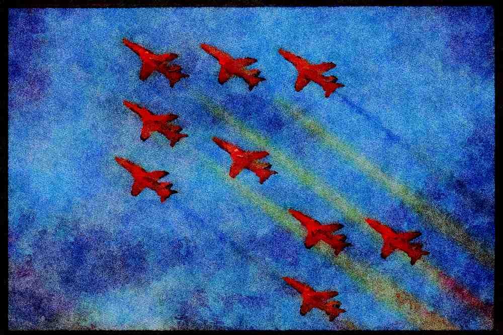 359050 BAe Hawk T. Mk 1A, The Red Arrows, Royal Air Force A4 Limited Edition Watercolour Print