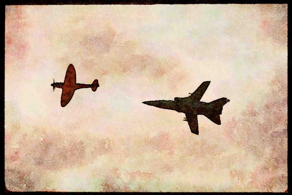 359075 Supermarine Spitfire, Panavia Tornado F. Mk 3, Royal AF A4 Limited Edition Watercolour Print