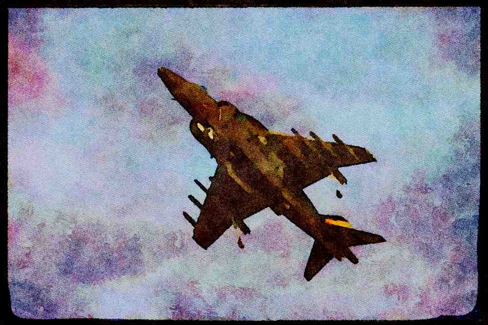 359076 BAe Harrier GR. Mk 7A, Royal Air Force A4 Limited Edition Watercolour Print
