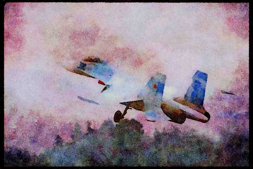 359094 Sukhoi SU 27 'Flanker', Soviet Air Force A4 Limited Edition Watercolour Print