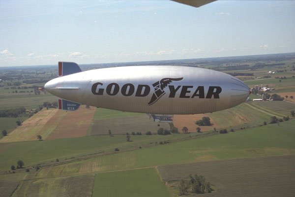 360012 Goodyear Blimp, 1982, Oshkosh, WI A4 Photo Print