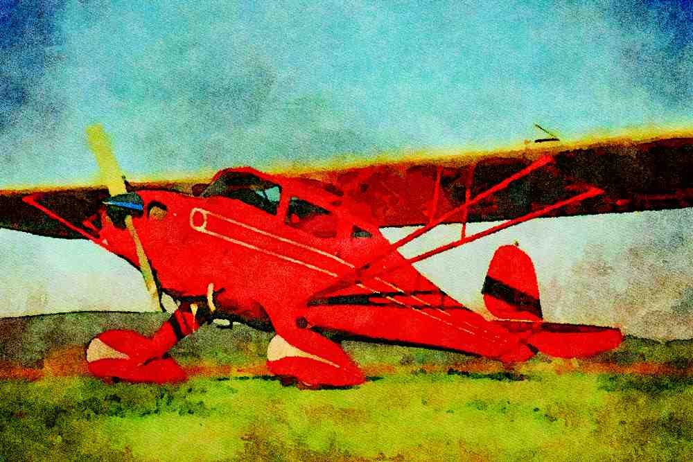360018 Monocoupe, 90AL, 1936, Schellville, CA A4 Limited Edition Watercolour Print