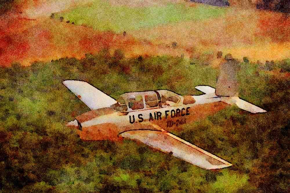360024 Beechcraft, T 34, 1953, St. Louis, MO A4 Limited Edition Watercolour Print