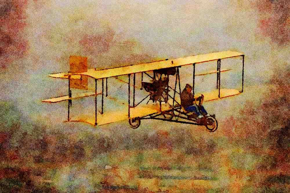 360050 Curtiss, Pusher Replica, 1947, Vancouver, WA A4 Limited Edition Watercolour Print