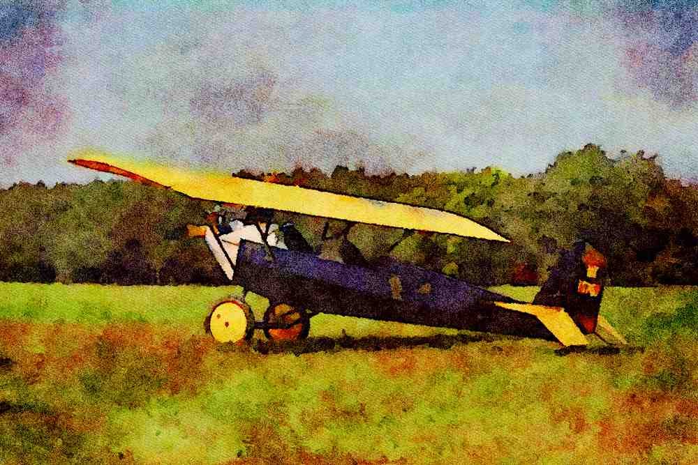 360055 Pietenpol, Aircamper Replica, 1990, Broadhead, WI A4 Limited Edition Watercolour Print