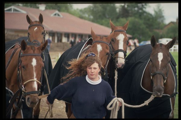 361076 Royal Berks Polo Club, Girl Groom A4 Photo Print