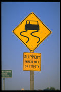 363002 Slippery When Wet Or Frosty (with Symbol) A4 Photo Print