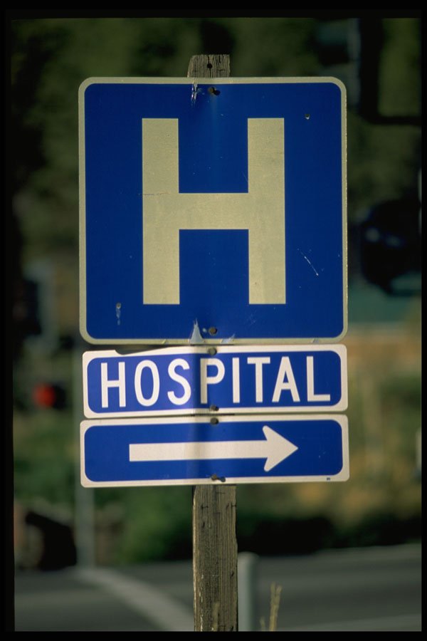 363006 Hospital (with Arrow) A4 Photo Print