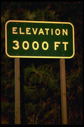 363007 Elevation 3000 Feet A4 Photo Print