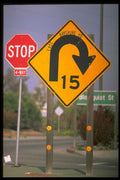 363010 15mph Hard Right Turn Arrow A4 Photo Print