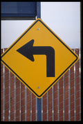 363012 Left Turn Arrow A4 Photo Print