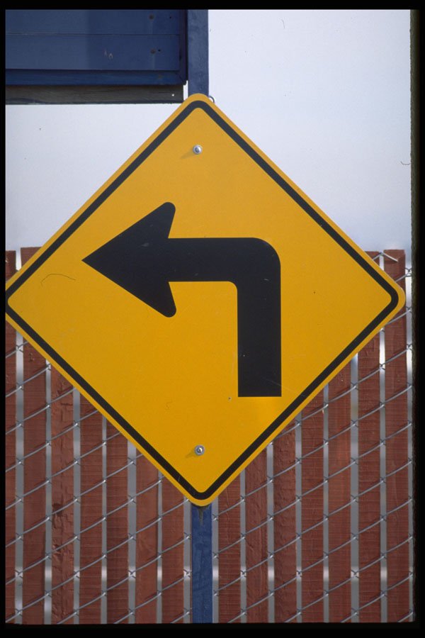 363012 Left Turn Arrow A4 Photo Print