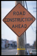 363017 Road Construction Ahead A4 Photo Print