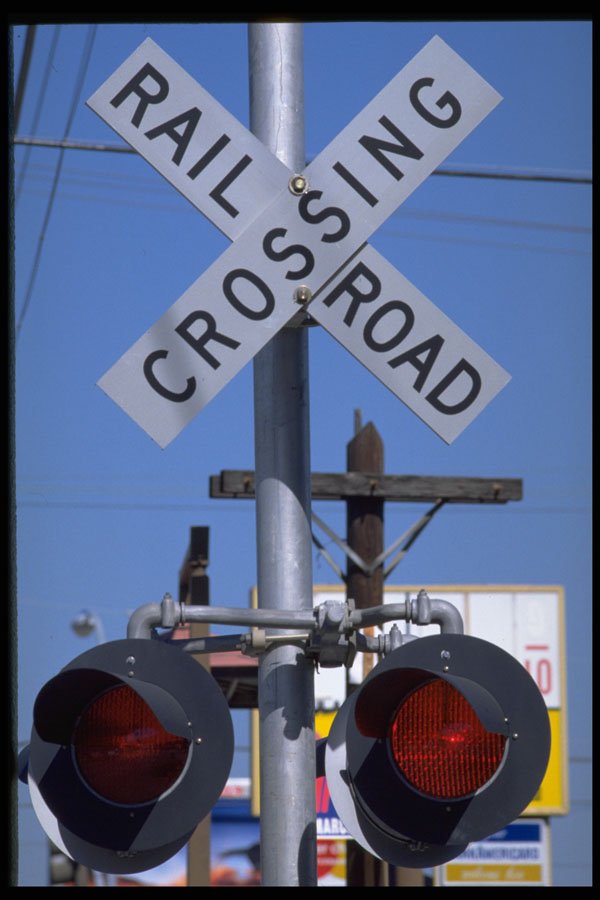 363019 Railroad Crossing (with Signal Lights) A4 Photo Print