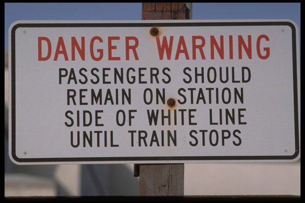 363021 Danger Warning Passengers Should Remain On Station Side A4 Photo Print
