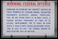 363025 Warning, Federal Offense... A4 Photo Print