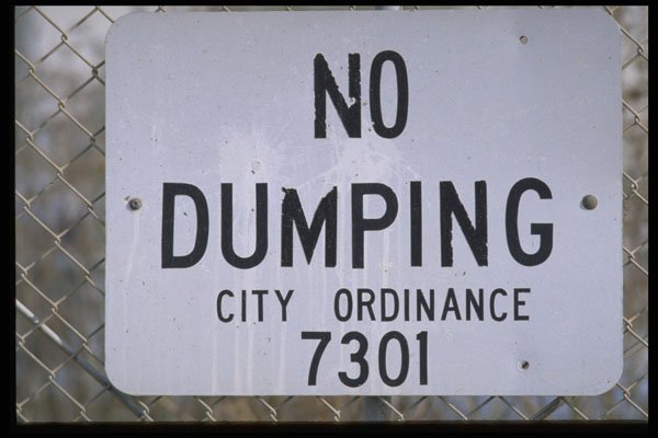 363031 No Dumping, City Ordinance A4 Photo Print