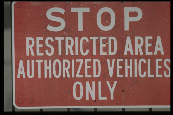363036 STOP, Restricted Area, Authorized Vehicles Only A4 Photo Print