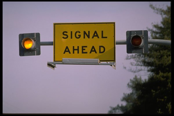 363037 Signal Ahead (with Warning Lights) A4 Photo Print