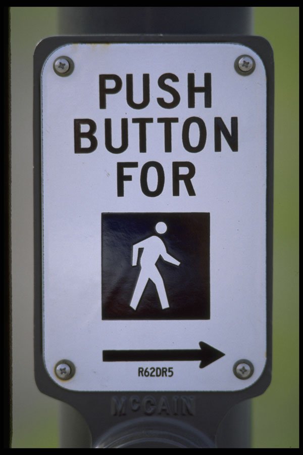 363045 Push Button For Pedestrian Crossing (symbol) Right A4 Photo Print
