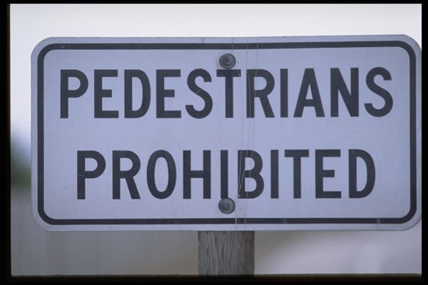 363048 Pedestrians Prohibited A4 Photo Print