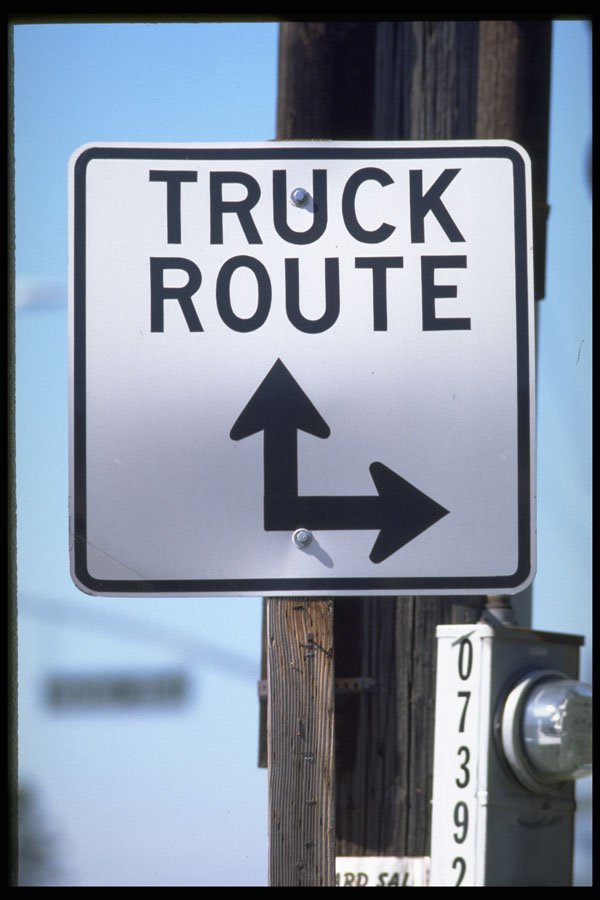 363053 Truck Route (with Perpendicular Arrows) A4 Photo Print