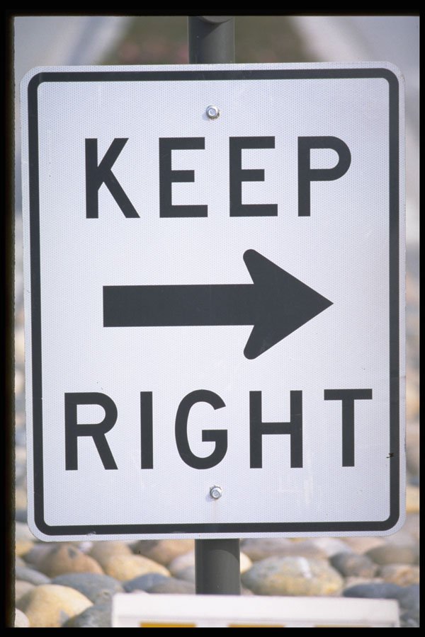 363054 Keep Right (with Arrow) A4 Photo Print