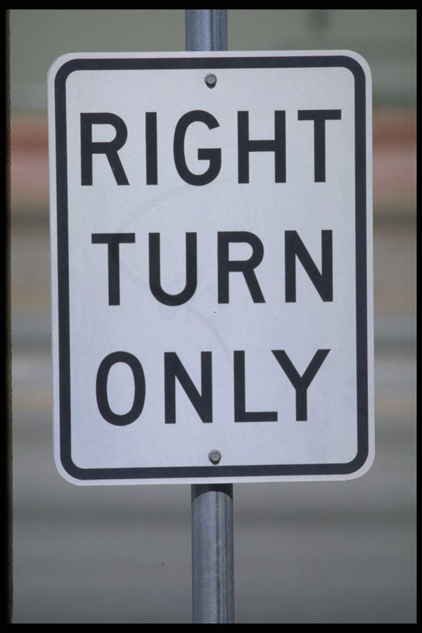 363055 Right Turn Only A4 Photo Print