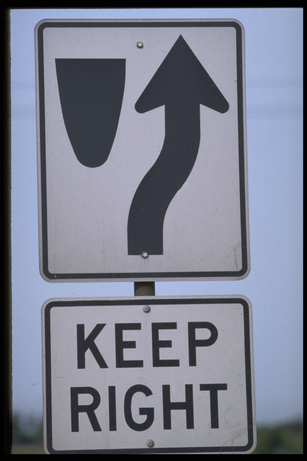 363056 Keep Right(with Curving Arrows island Symbol) A4 Photo Print
