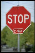 363066 Stop Sign (2 way) A4 Photo Print