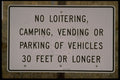 363078 No Loitering, Camping, Vending Or Parking Of Vehicles... A4 Photo Print